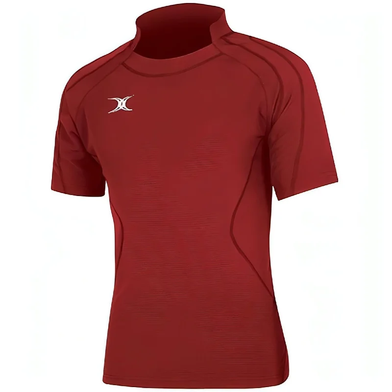 Men's short-sleeve deep classic-glow-accent top-Gilbert Virtuo Match Short Sleeve Mens Rugby Shirt - Red