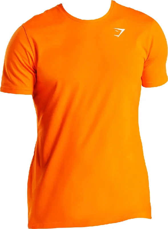 Men's short-sleeve neutral casual-bold-rich-maroon top-Gymshark Critical Slim Short Sleeve Mens Training Top - Orange