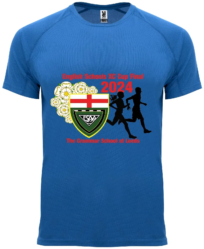 Men's short-sleeve sustainable reclaimed tee-More Mile ESAA Leeds XC Final 2024 Short Sleeve Running Top - Blue