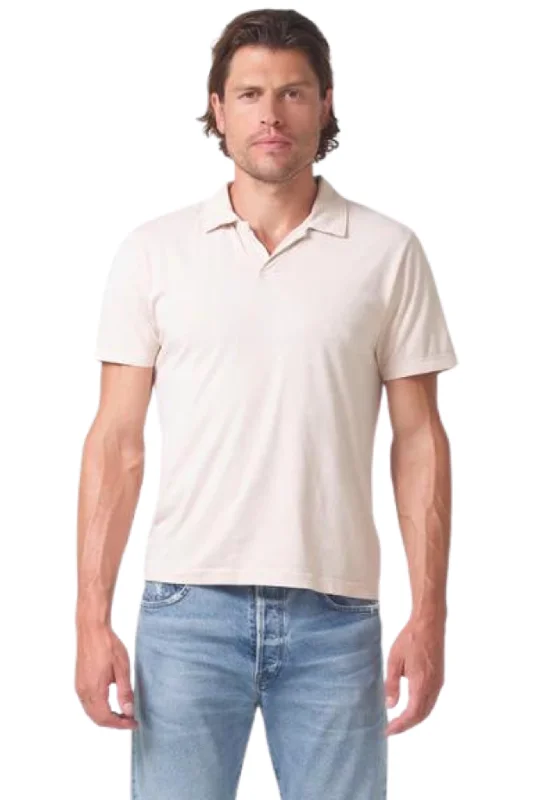 Men's short-sleeve rich sporty-true-sapphire shirt-Neil Polo in Rose Quartz