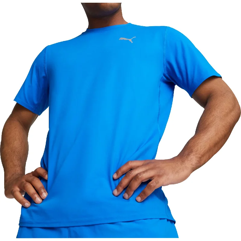 Men's short-sleeve subtle elegant-premium tee-Puma Cloudspun Short Sleeve Mens Running Top - Blue