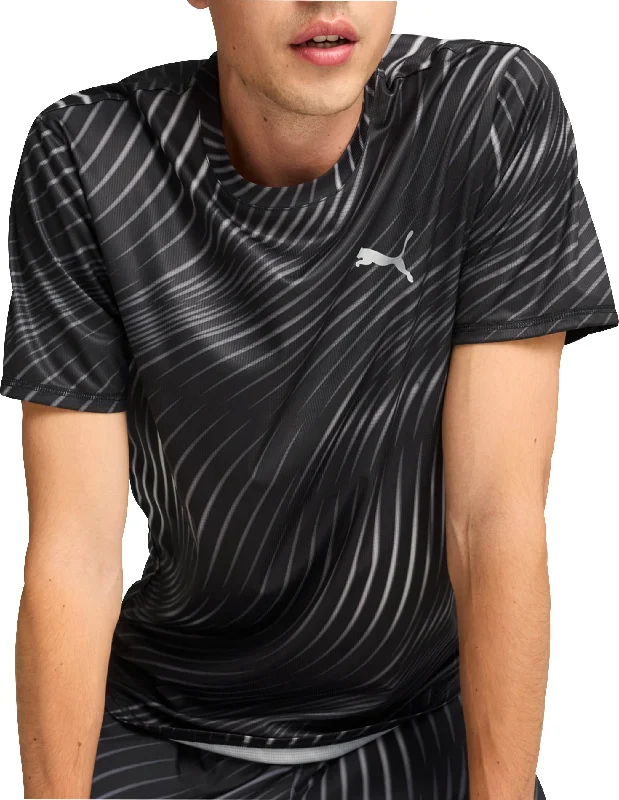 Men's short-sleeve trendy bright-pure-indigo top-Puma Favourite Short Sleeve Mens Running Top - Black