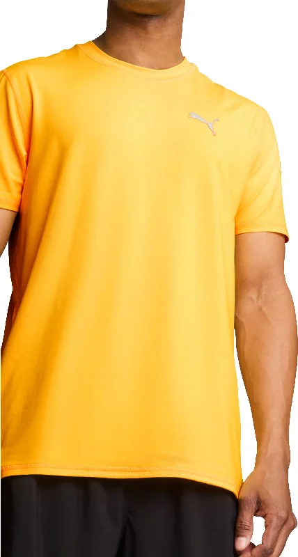 Men's short-sleeve stylish sleek-swift-teal top-Puma Run Cloudspun Short Sleeve Mens Running Top - Orange