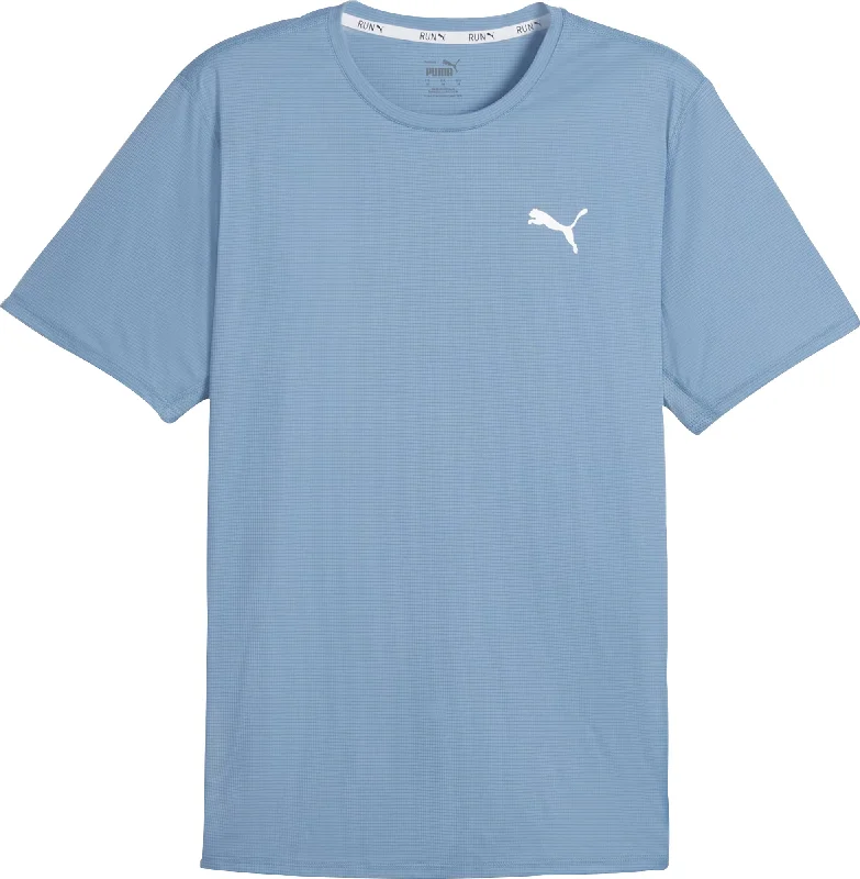 Men's short-sleeve subtle soft-grill top-Puma Run Favourite Velocity Short Sleeve Mens Running Top - Blue