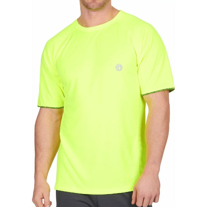 Men's short-sleeve classic warm-citron shirt-Red Tag Activewear Short Sleeve Mens Running Top - Yellow