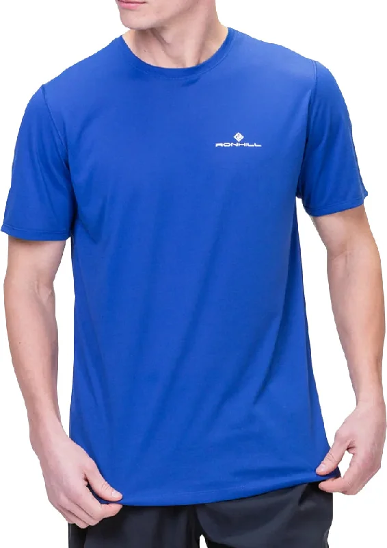 Men's short-sleeve retro plush-mock-neck top-Ronhill Core Short Sleeve Mens Running Top - Blue