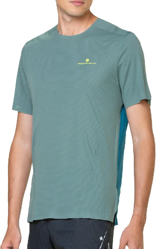 Men's short-sleeve bold sturdy-value top-Ronhill Tech Race Short Sleeve Mens Running Top - Green