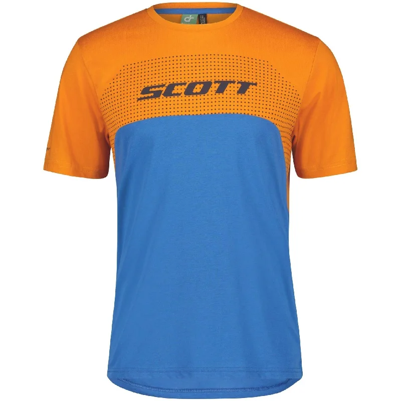 Men's short-sleeve fresh sky-gray shirt-Scott Trail Flow Dri Short Sleeve Mens Cycling Jersey - Orange