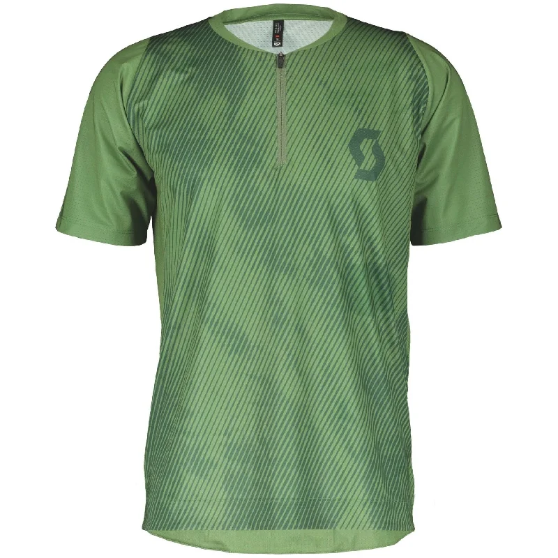 Men's short-sleeve retro rowing tee-Scott Trail Vertic Zip Short Sleeve Mens Cycling Jersey - Green