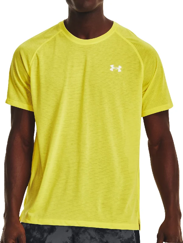 Men's short-sleeve urban yachting shirt-Under Armour Streaker Short Sleeve Mens Running Top - Yellow