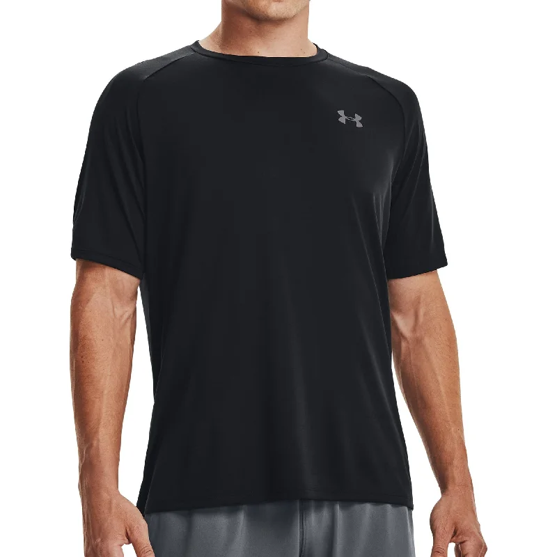 Men's short-sleeve subtle soft-trendy-bright-stark-white shirt-Under Armour Tech 2.0 Short Sleeve Mens Training Top - Black