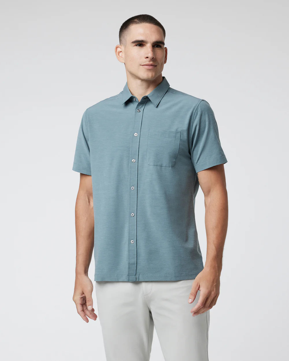 Men's short-sleeve soft trendy-trail top-Short Sleeve Bridge Button Down (Men's)