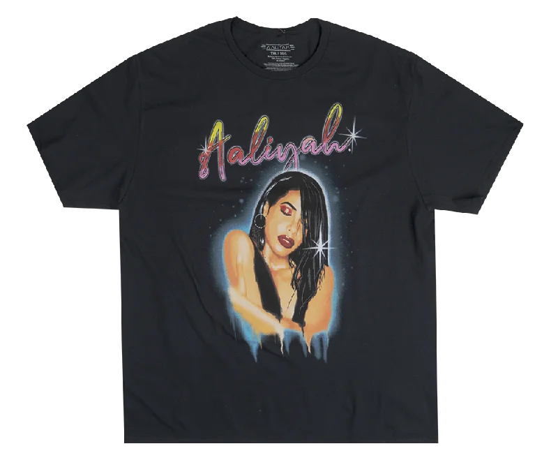 Men's short-sleeve fresh modern-tough-brick shirt-AALIYAH LICENSED T-SHIRT BLACK - 4ALH93480T