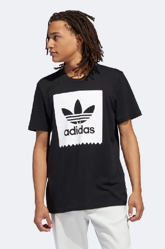 Men's short-sleeve subtle soft-plush-cotton shirt-Adidas Blackbird Solid Tee