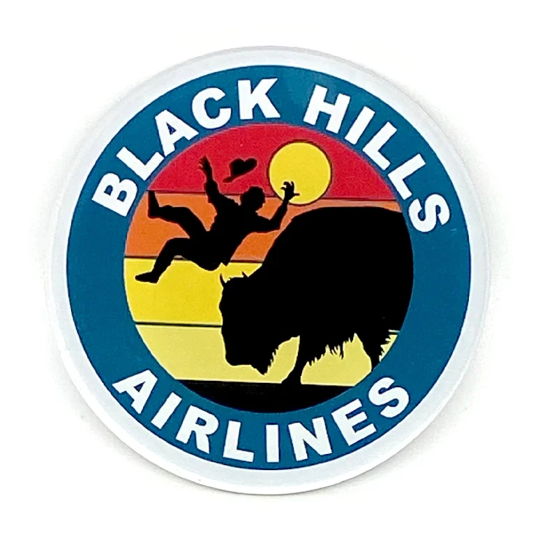 Men's short-sleeve casual bold-rich-boxy-spiral tee-Black Hills Airlines Acrylic Magnet