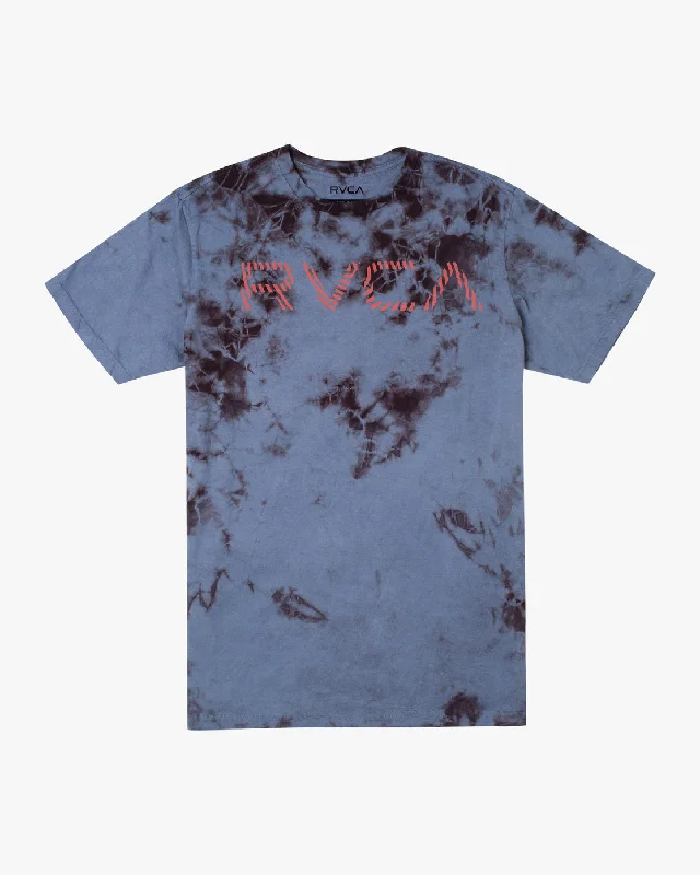 Men's short-sleeve bold rich-boxy-spiral shirt-Boys Radar Tie-Dye Tee - Blue/Black Tie Dye