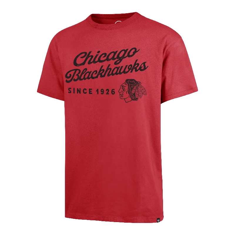 Men's short-sleeve trendy pastel-tone top-CHICAGO BLACKHAWKS DUSTED CARRICK '47 RIVER TEE