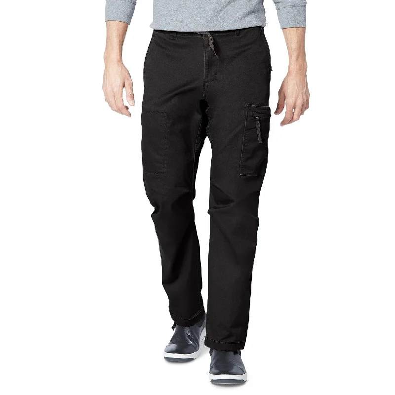 men's tapered workday gloss olive pants-Dockers Men's Straight-Fit Stretch Urban Twill Cargo Pants Black Size 36X32