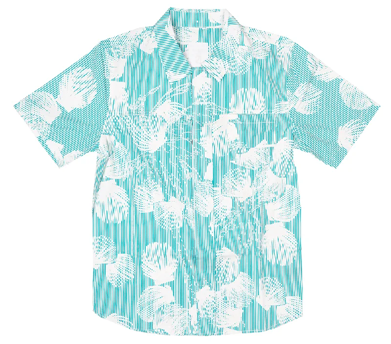 DREAMLAND BUTTON DOWN S/S SHIRT AQUA - D2305W0807