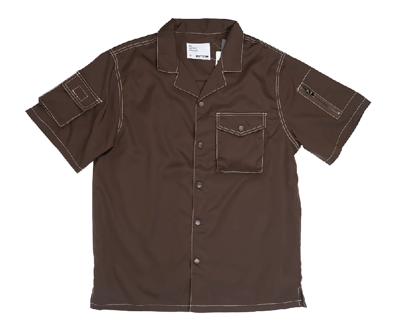 EPTM S/S BUTTON DOWN CARGO SHIRT BROWN - BDUNS