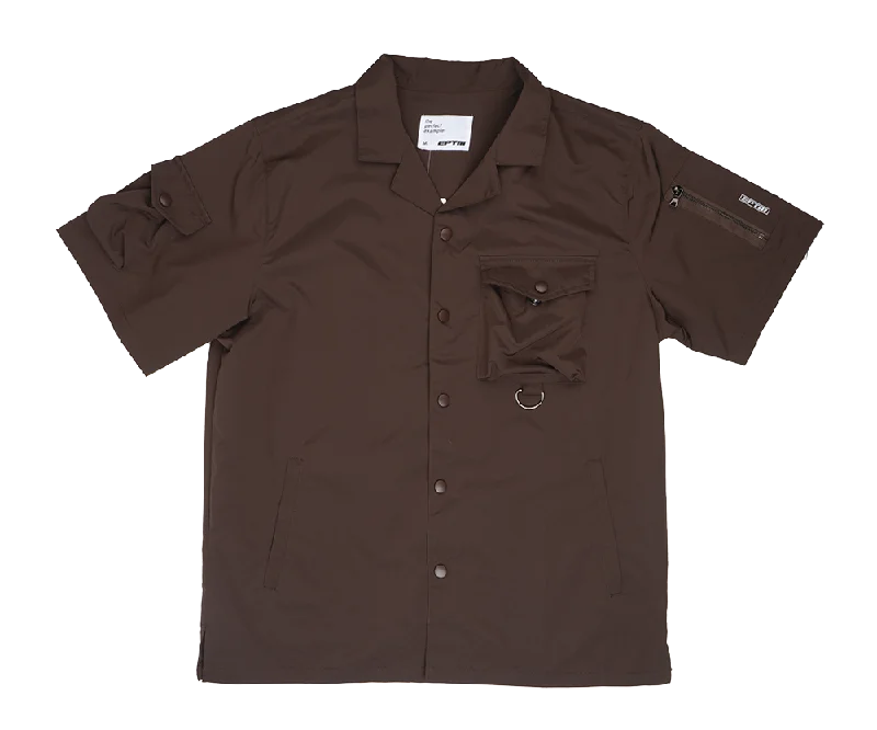 EPTM S/S BUTTON DOWN CARGO SHIRT BROWN - SNPBC