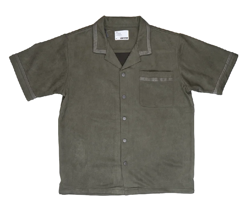 EPTM S/S SUEDE BUTTON DOWN SHIRT OLIVE - DELTA