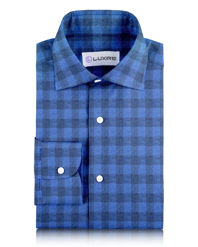 Linen: Shark Blue Casual Gingham