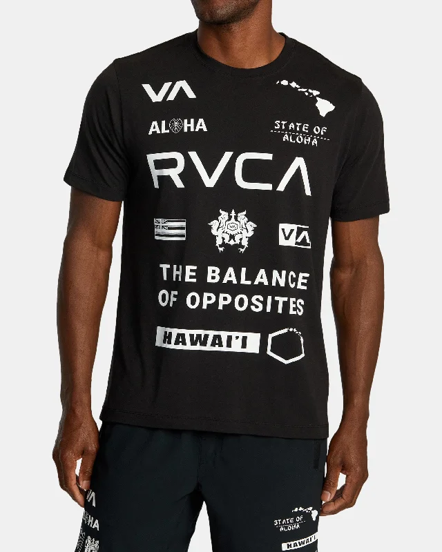 Men's short-sleeve cool rugged-urban-deep-obsidian top-Hawaii All Brand Sport Tech Tee - Black