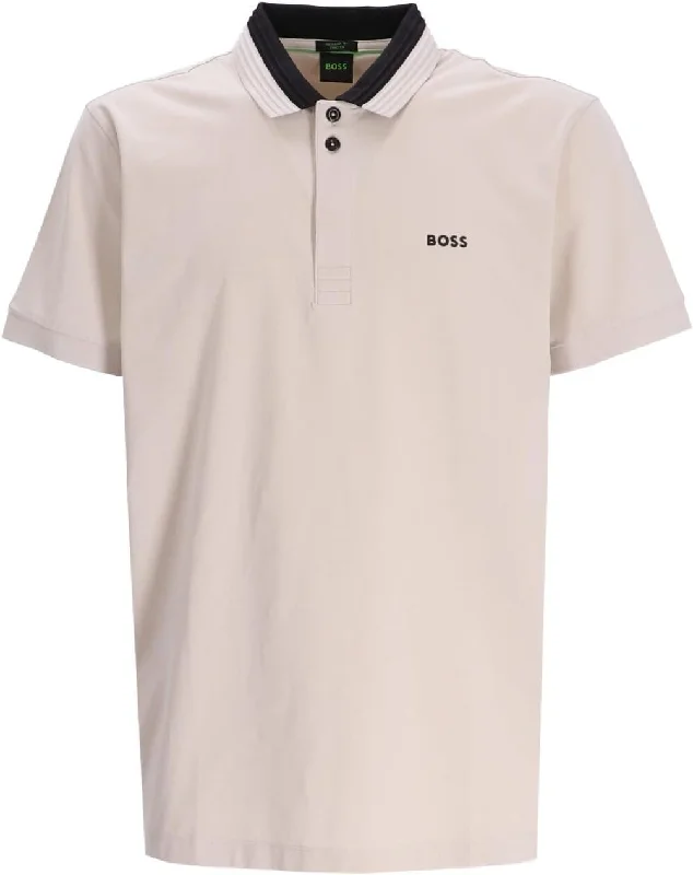 Men's short-sleeve classic muted-fresh-modern-vibrant-breakdance tee-Hugo Boss Men's Paddy 1 Short Sleeve Polo T-Shirt with Contrast Collar, Khaki