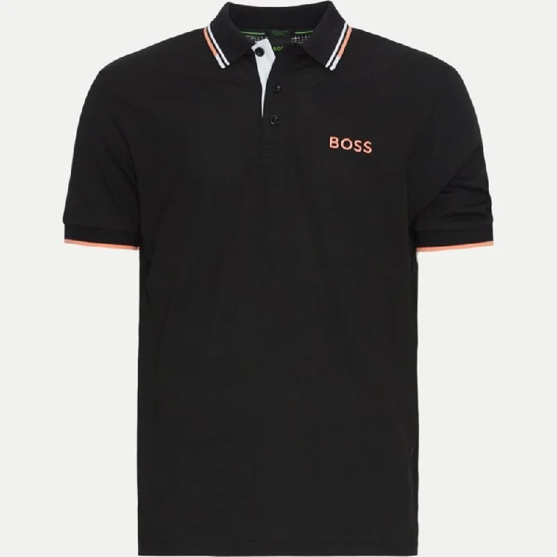 Men's short-sleeve retro chic-amethyst tee-Hugo Boss Men's Paddy Pro Stretch Pique Polo Shirt, Black