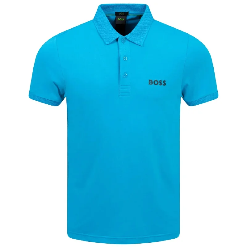 Men's short-sleeve bold old-walnut tee-Hugo Boss Men's Paule Cotton Slim Fit Polo Shirt, Turquoise