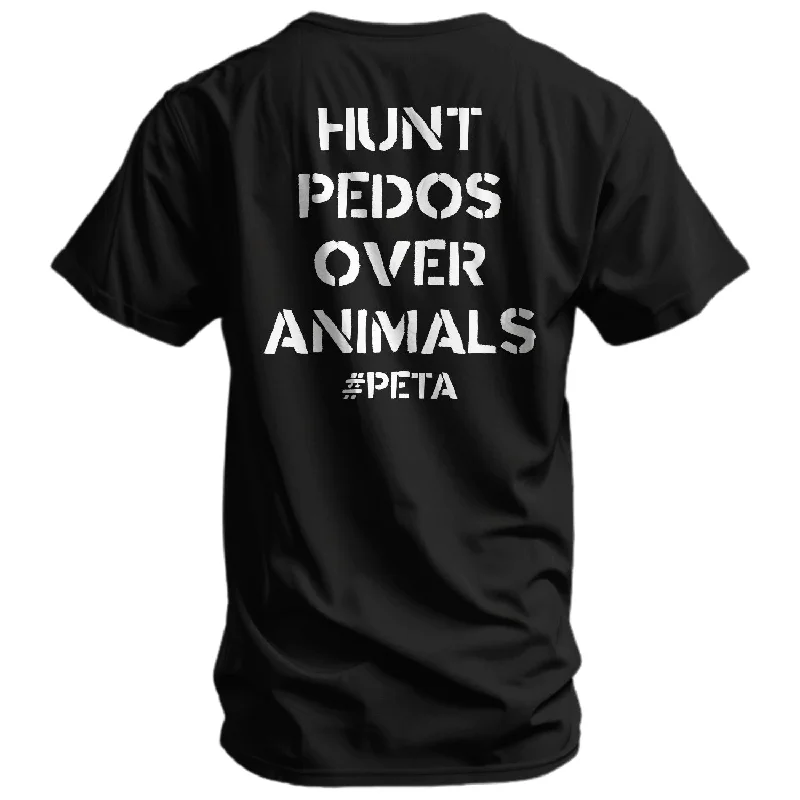 Men's short-sleeve retro cool-rugged-urban-warm-jam-session top-Hunt Pedos Over Animals #PETA Men's T-Shirt