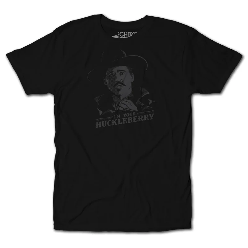 Men's short-sleeve artisanal tie-dyed top-Im Your Huckleberry Blackout Tee