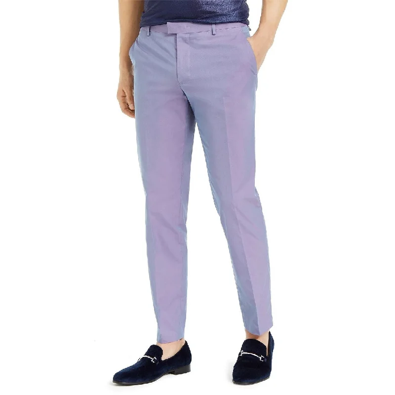 men's relaxed formal dinner dull red pants-INC International Concepts Men's Slim-Fit Iridescent Pants Purple Size 34X30