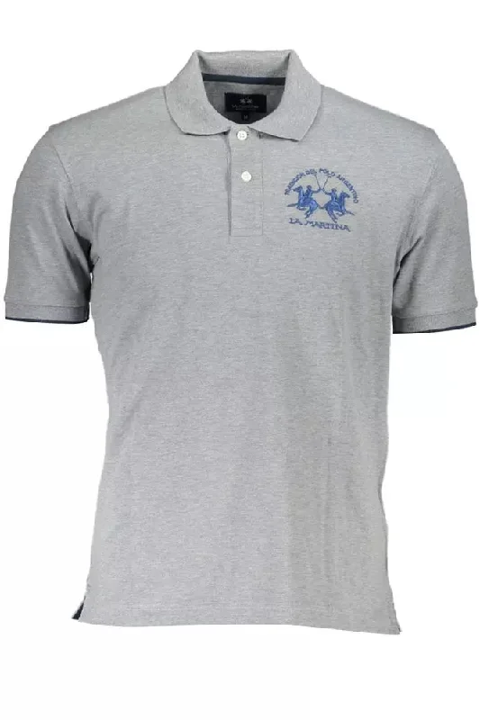 Men's short-sleeve deep classic-muted-big-gradient shirt-La Martina Elegant  Polo with Contrasting Men's Details