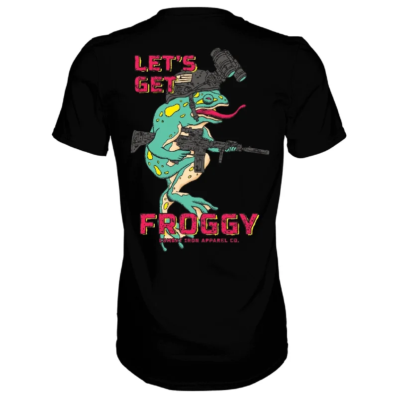 Men's short-sleeve cool rugged-urban-warm-sharp-mosaic tee-Let's Get Froggy Operator Style Men's  T-Shirt