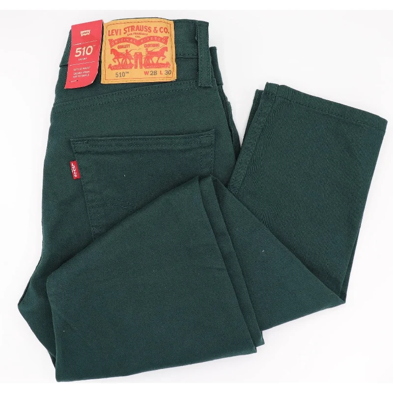 men's slim casual weekend gloss blue pants-Levi's Men's 510 Skinny Fit Pine Green 28"W x 30"L