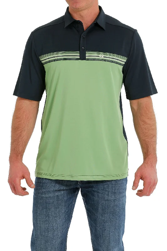 Men's short-sleeve vibrant pitch-black tee-Men’s Cinch ARENAFLEX Polo #MTK1872001