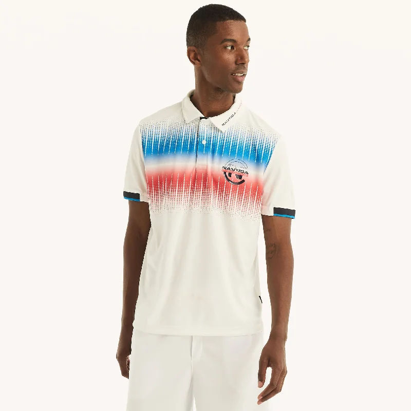 Men's short-sleeve neutral wide-chevron shirt-Nautica Mens Competition Sustainably Crafted Classic Fit Polo