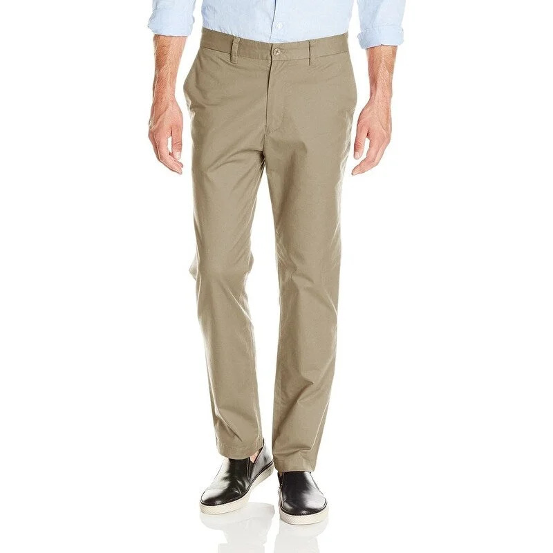 men's pleated travel sheen white pants-Nautica Men's Marina Chinos Beach Sand Pants Size 34"W x 32"L - Beige - 34x32