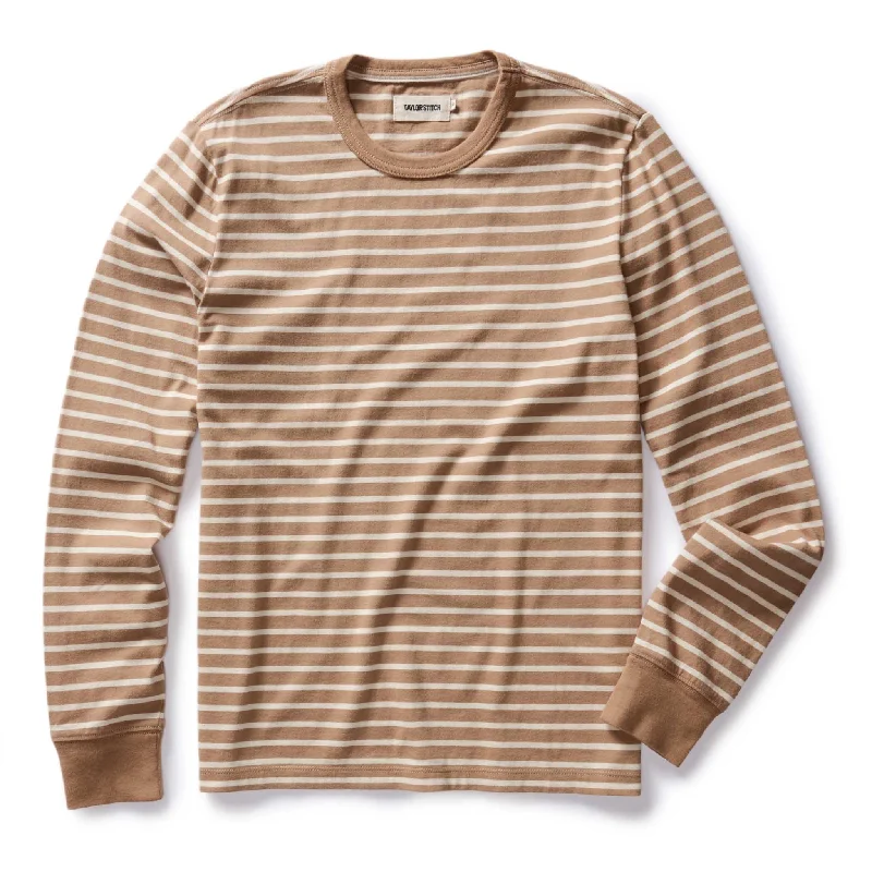 Men's short-sleeve urban warm-sharp-mosaic top-The Organic Cotton Long Sleeve Tee in Churro Stripe