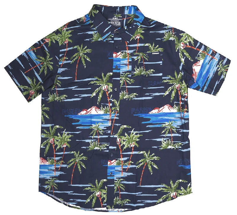 PARISH NATION BUTTON DOWN S/S SHIRT NAVY - N07W2603