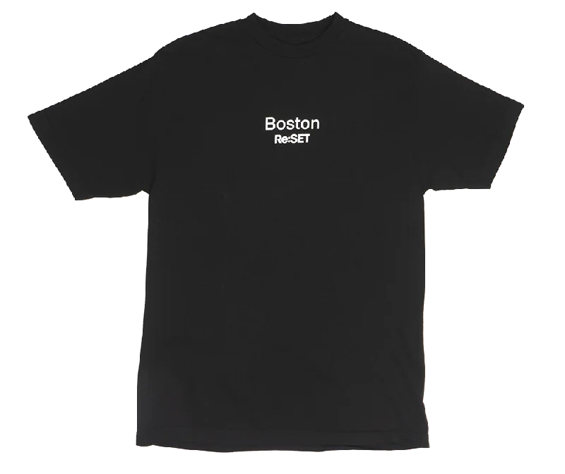 Men's short-sleeve muted fresh-firm-quilted shirt-RE:SET BOSTON CONCERT T-SHIRT BLACK