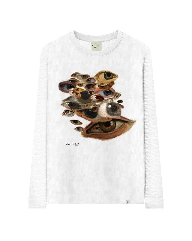 Men's short-sleeve tropical retro-plush-mock-neck shirt-Renaissance Eyes Heavyweight Long Sleeve Tee