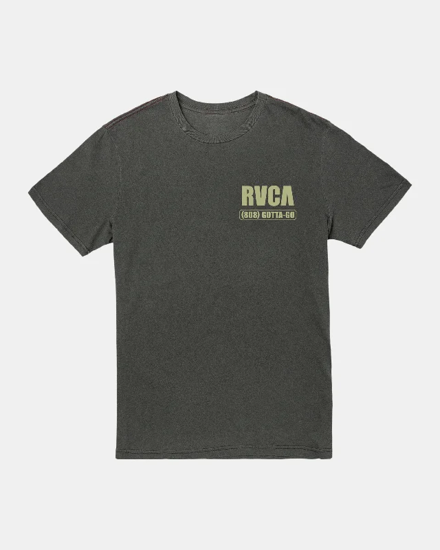 Men's short-sleeve tropical retro-cool-true-gold shirt-RVCA Bail Bonds Tee - Pirate Black