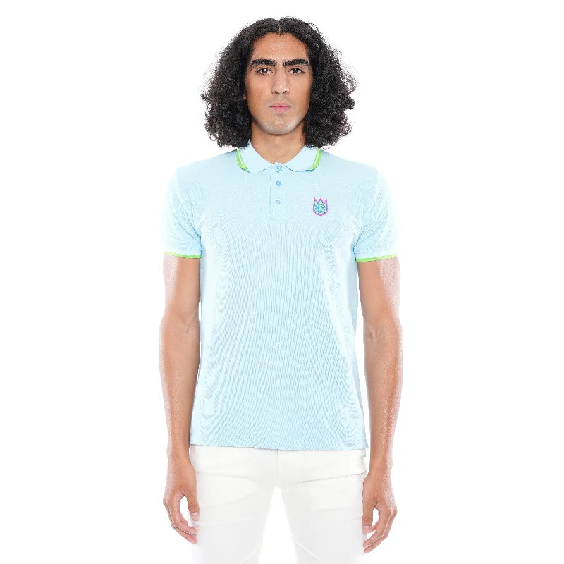 Men's short-sleeve sporty subtle-soft-olive shirt-S/S POLO IN ATOMIZER