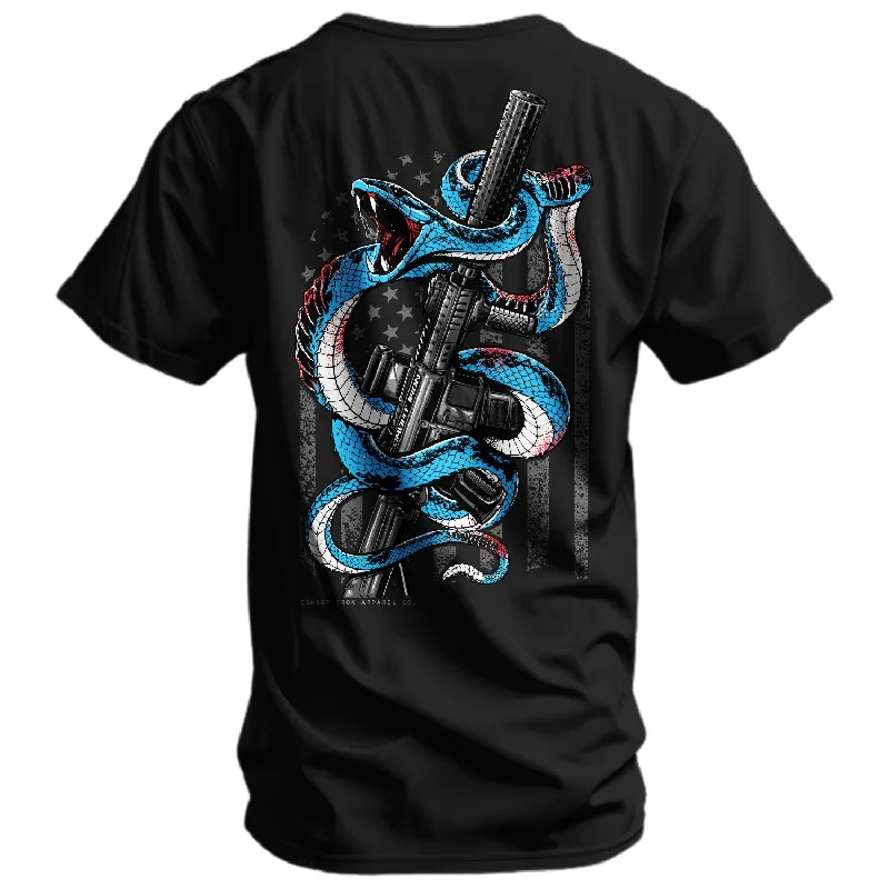 Men's short-sleeve sporty subtle-soft-trendy-bright-rugby shirt-SBR Snake Flag Men's T-Shirt