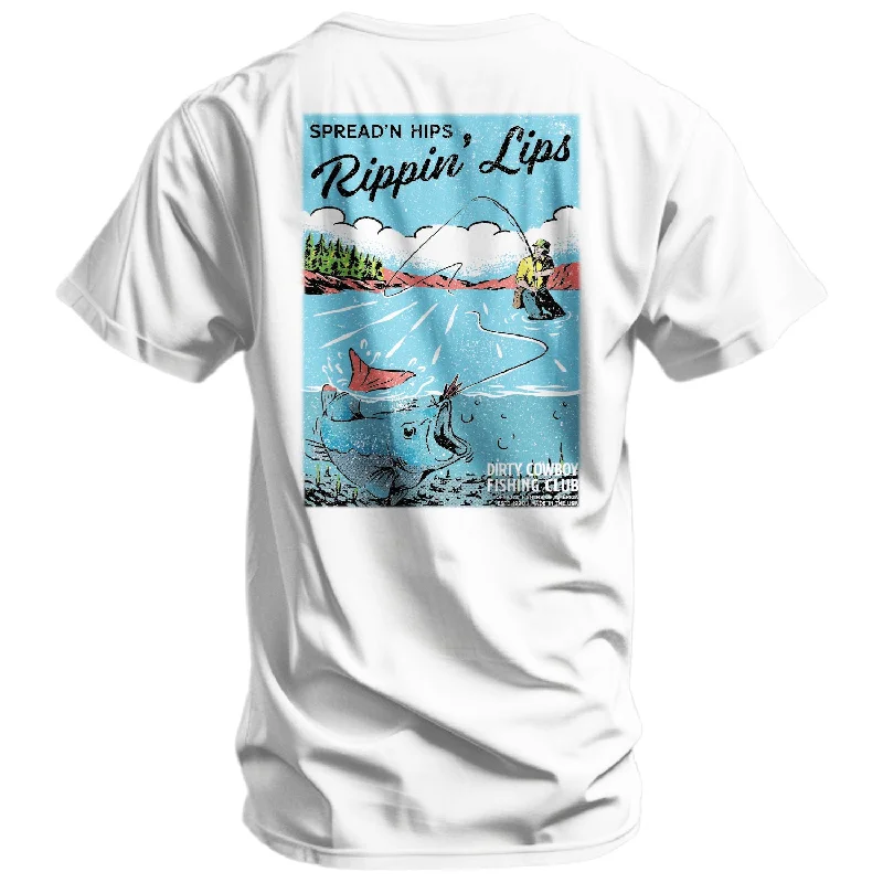 Men's short-sleeve casual light-pattern tee-Spread'n Hips, Rippin' Lips Fishing Club Men's T-Shirt