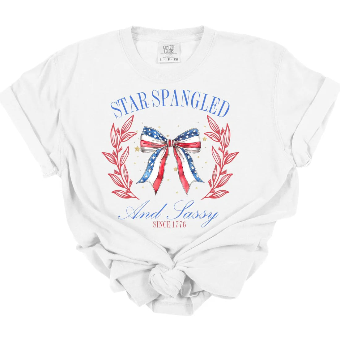 Men's short-sleeve rugged urban-warm-dense-poly tee-Star Spangled & Sassy Tee *MADE TO ORDER*