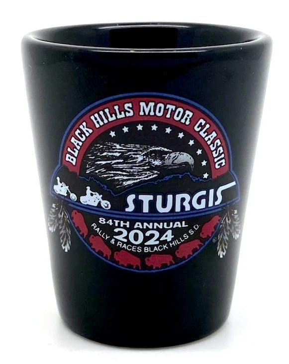 Men's short-sleeve classic muted-fresh-firm-quilted tee-Sturgis Heritage Black Shot Glass - 2024